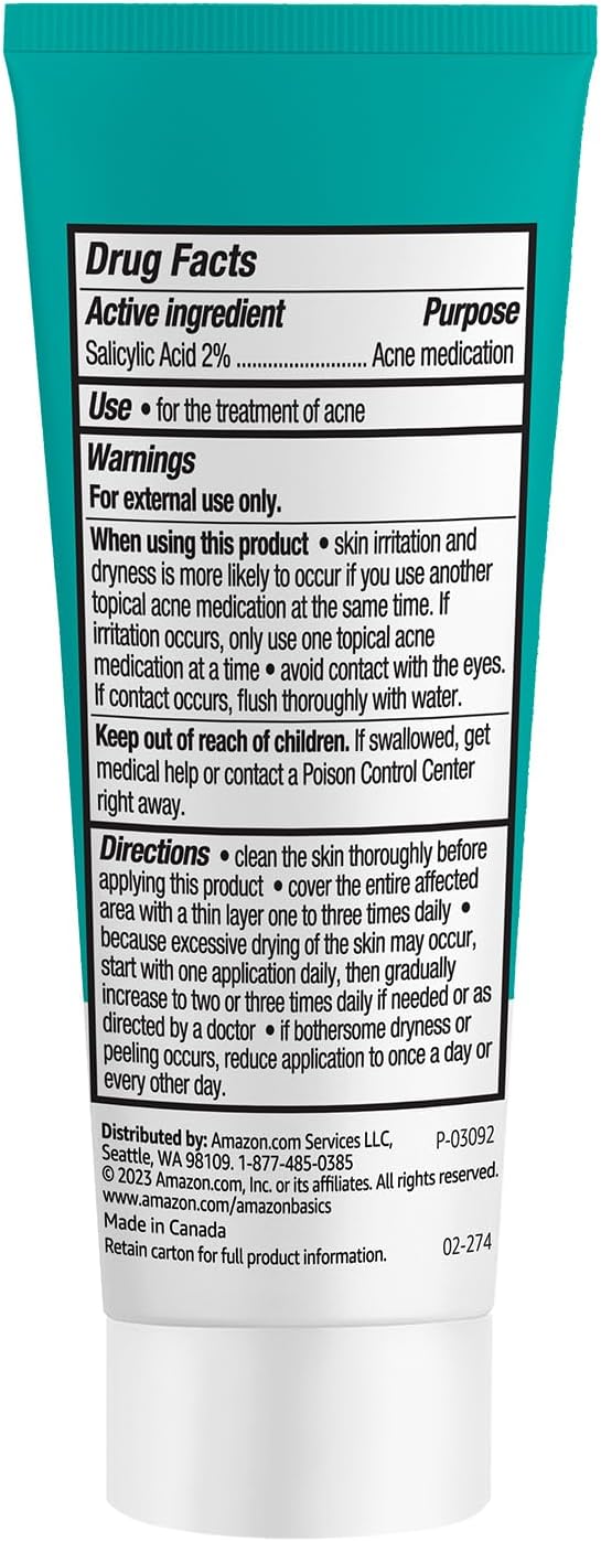 Amazon Basics Advanced Blemish Spot Treatment with 2% Salicylic Acid Acne Medication, 0.75 Fluid Ounces, 1-Pack