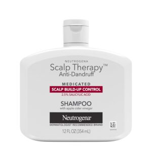 Neutrogena Scalp Therapy Anti-Dandruff Shampoo for Scalp Build-up Control, 2.5% salicylic acid, with Apple Cider Vinegar Fragrance, 12 fl oz