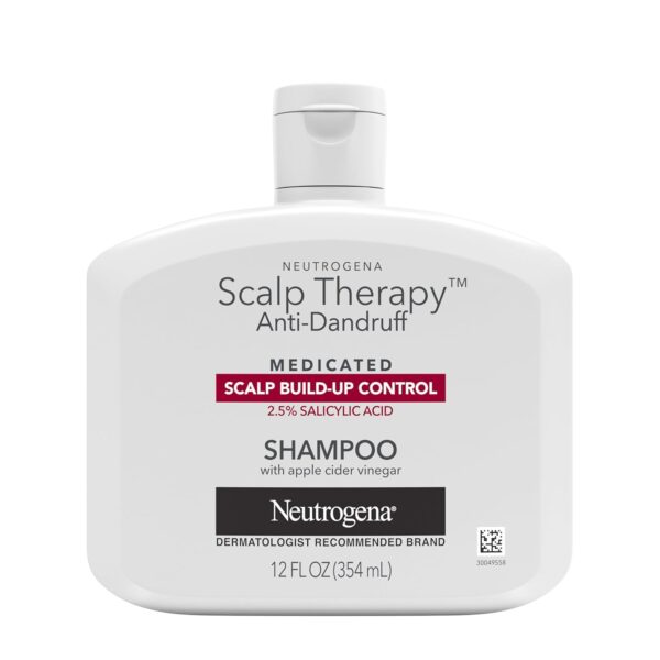 Neutrogena Scalp Therapy Anti-Dandruff Shampoo for Scalp Build-up Control, 2.5% salicylic acid, with Apple Cider Vinegar Fragrance, 12 fl oz