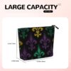 Linen Makeup Bag For Women, Waterproof Travel Cosmetic Organizer Lightweight Zipper Travel Toiletry Bag Organizer 3d Fleur De Lis Mardi Gras Makeup Brushes Storage Bag