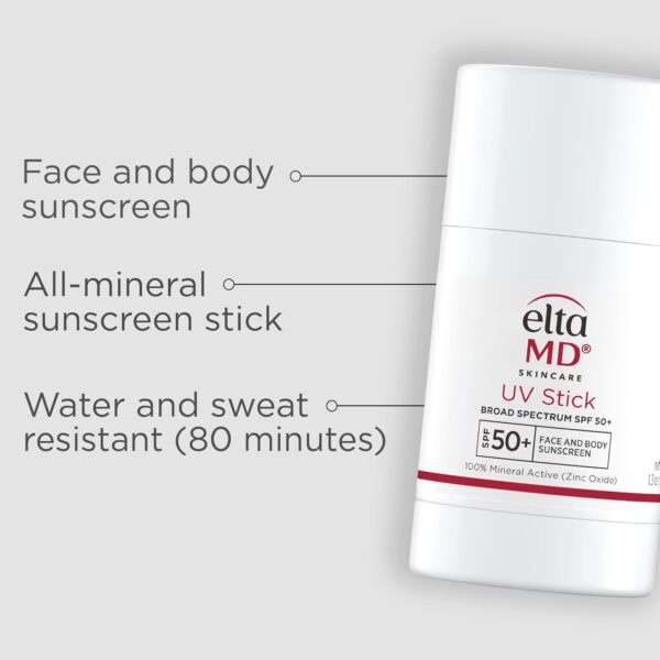 EltaMD UV Stick Sunscreen for Face and Body, Mineral SPF 50+ Face Stick Sunscreen with Zinc Oxide For Kids and Adults, Sensitive Skin