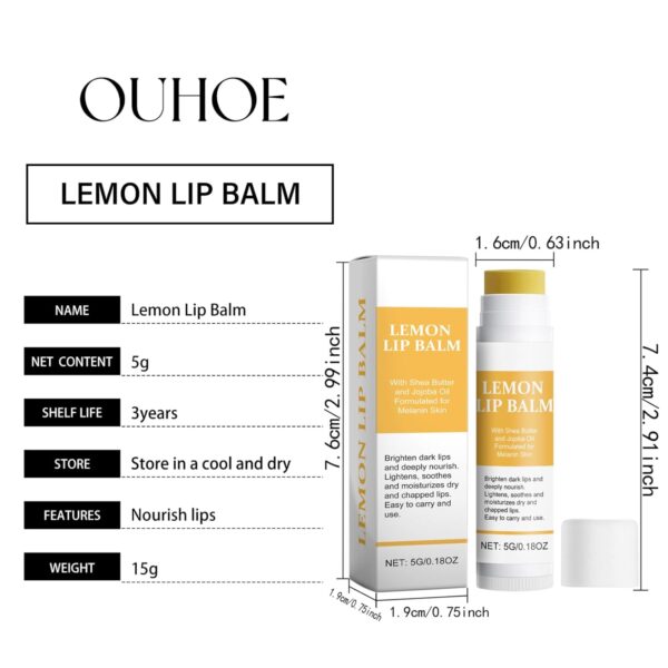 iiniim Lemon Ginger Lip Balm for Women Girls Hydrating Moisturizing Smooth Formula Dry Lips Care Non Greasy Long Lasting Yellow One Size