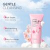 iiniim Sakura Face Wash 150g Gentle Daily Facial Cleanser for Women Girls Hydrating Moisturizing Cherry Blossom Foam Cleanser Soft Skin Pore Refining Pink One Size