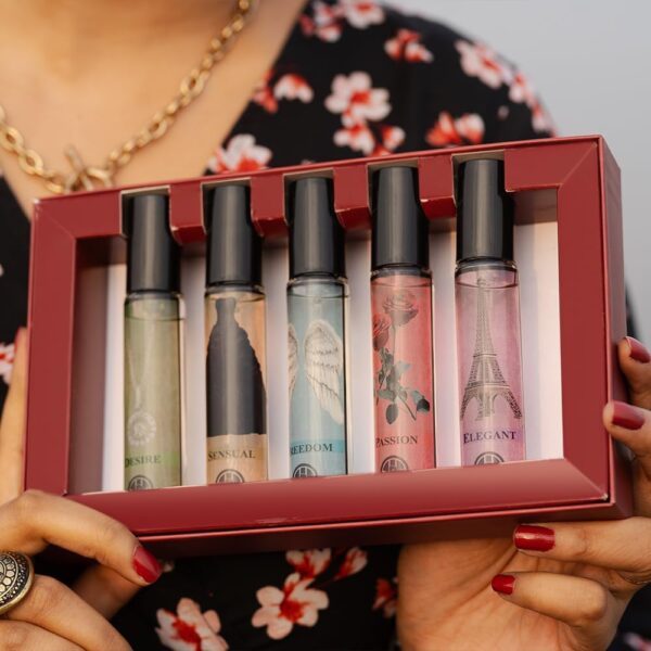 Luxury Perfume Gift Set for Women | Set of 5 x 18ml Eau De Parfums – Sensual, Elegance, Passion, Desire & Freedom | Long-Lasting Fresh Fragrances | Ideal Gift for Her