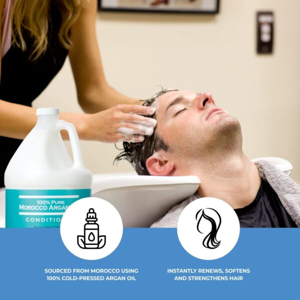 Ginger Lily Farms Salon Formula 100% Pure Morocco Argan Oil Conditioner for All Hair Types, 100% Vegan & Cruelty-Free, 1 Gallon, 128 Fl Oz (Pack of 1) Refill