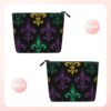 Linen Makeup Bag For Women, Waterproof Travel Cosmetic Organizer Lightweight Zipper Travel Toiletry Bag Organizer 3d Fleur De Lis Mardi Gras Makeup Brushes Storage Bag