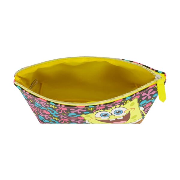 Concept One SpongeBob SquarePants Travel Makeup Bag, Trapezoid Cosmetic Organizer Pouch for Women, Multi