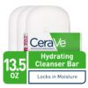 CeraVe Hydrating Cleanser Bar, Soap-Free Body and Facial Cleanser with 5% Moisturizing Cream, Fragrance-Free, 3-Pack, 4.5 Ounce Each