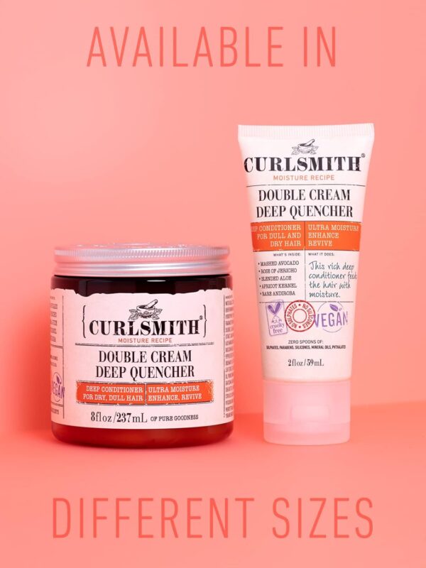 CURLSMITH - Double Cream Deep Quencher - Vegan Moisturising Deep Conditioner for Ultra Dry, Wavy, Curly or Coily Hair (8 oz / 227g)