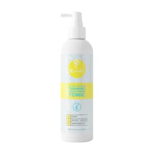 Curls So So Thique Thinning Hair Treatment Tonic - 8 fl oz, Promotes Fuller-Looking, Stronger Hair, Strengthens & Hydrates Scalp with Biotin, Caffeine & Peppermint Oil, Easy Absorption
