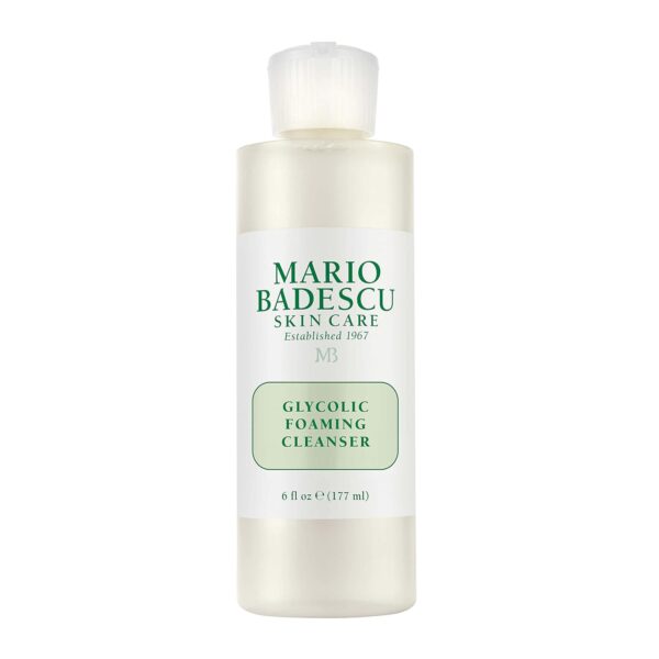 Mario Badescu Glycolic Foaming Cleanser for All Skin Types| Exfoliating Face Wash with Glycolic Acid & Aloe Vera| Visibly Evens Skin Tone & Texture