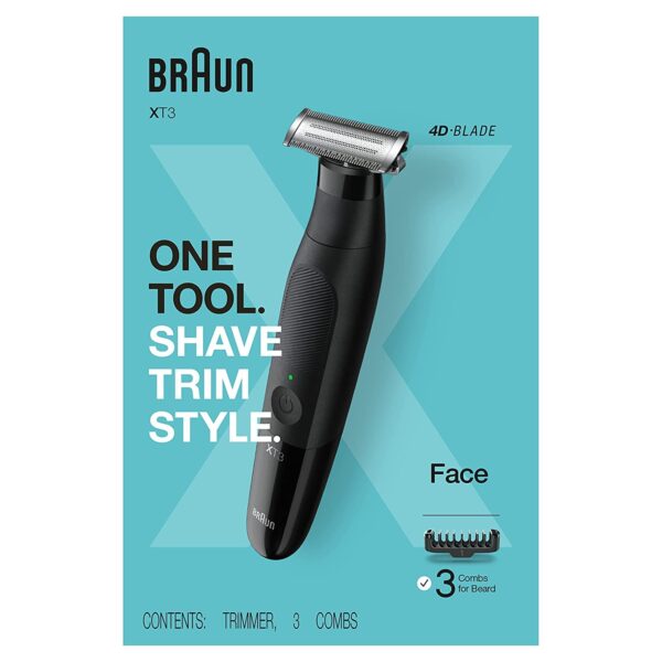 Braun Series XT3 - Beard Trimmer, Shaver, Electric Razor for Men, Manscaping Kit, Durable Blade, XT3000