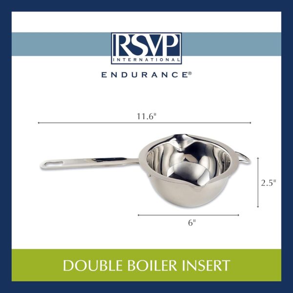 RSVP International Double Boiler Collection Stainless Steel, Dishwasher Safe, 2 Cup
