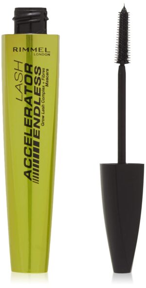Rimmel London Lash Accelerator Endless Volume Mascara, Micro-Fiber Formula, No Clumps, Grow-Lash Complex, 003, Extreme Black, 0.33 oz
