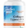 Doctor's Best Collagen Types 1 & 3 with Vitamin C, Non-GMO, Gluten Free, Soy Free, Supports Hair, Skin, Nails, Tendons & Bones, 500 mg, 240 Caps (DRB-00263)