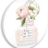 Stupell Industries Design Life You Love Sentiment Pink Floral Perfume Circular Wall Plaque, 12" Diameter