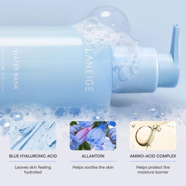 LANEIGE Water Bank Gentle Gel Cleanser: pH-Balanced & Barrier-Boosting with Blue Hyaluronic Acid