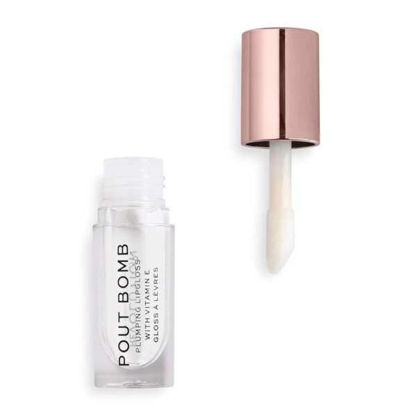 Revolution, Pout Bomb Plumping Lip Gloss, High Shine, Rich Glossy Pigment, Infused with Vitamin E, Glaze Clear, 0.15 fl oz