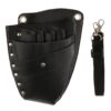 Professional Hairdressing Scissors Bag with Belt - Stylist Leather Pouch for Barber Tools, Organizer and Travel Storage, Black