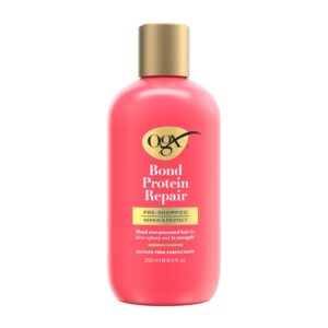 OGX Repair & Protect Bond Protein Repair Pre-Shampoo, Pre-Shampoo Treatment, Formulated without Para-bens, Sulfate-Free Surfactants, 8.4 fl. oz