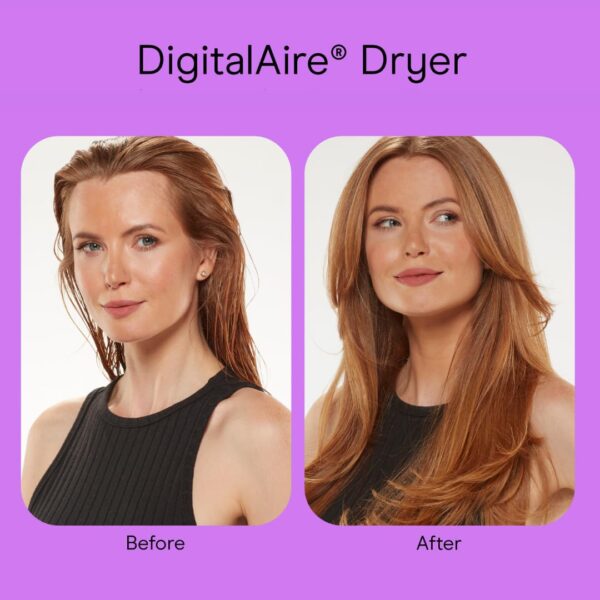 Infiniti PRO by CONAIR DigitalAIRE 2.0 Hair Dryer, 1875W Frizz-Reducing Ionic Hair Blow Dryer with Diffuser, Up to 5X More Speed and 90,000 RPMs for Advanced Drying Power, Blue