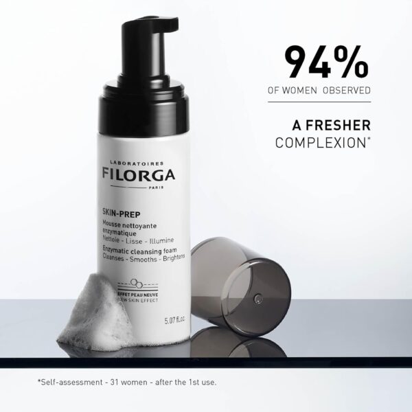 Filorga Skin-Prep Enzymatic Cleansing Foam Face Cleanser With Aloe, Jojoba Oil, and Papain Enzyme to Clean, Smooth, and Protect Skin from Pollutants
