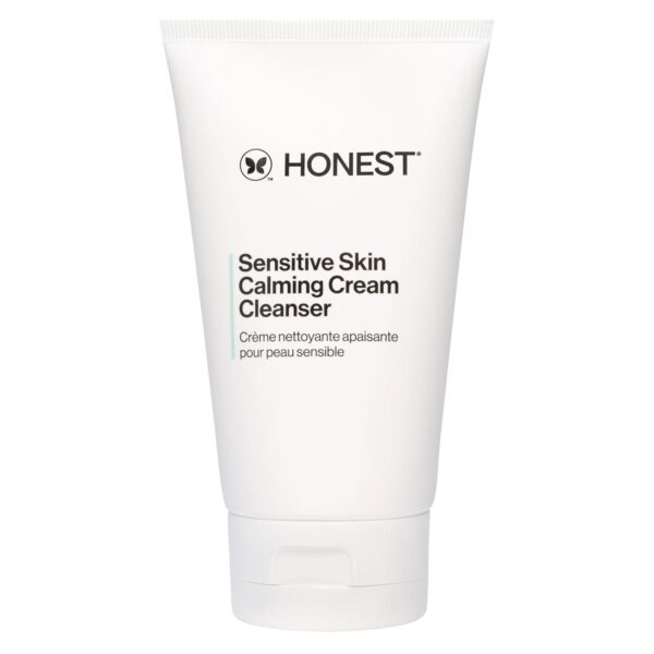 Honest Beauty Sensitive Skin Calming Cream Cleanser | Gently Cleanses, Hydrates, + Calms Skin | Hypoallergenic, Fragrance Free, Vegan | 4 fl oz