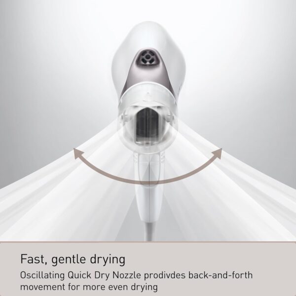 Panasonic Nanoe Salon Hair Dryer with Oscillating QuickDry Nozzle, Diffuser and Concentrator Attachments, 3 Speed Heat Settings for Easy Styling and Healthy Hair - EH-NA67-W (White)