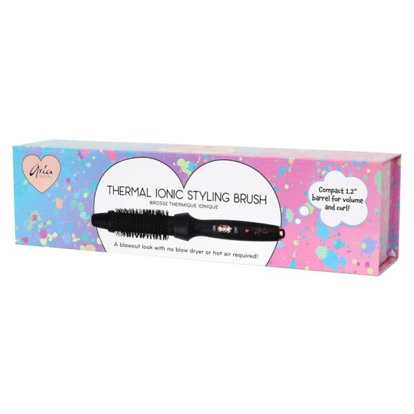 Aria Beauty Thermal Ionic Styling Brush - Hot Air Brush for Perfect Blowouts - Ceramic Round Brush - Lightweight Design and Easy Grip - Black - 1 pc