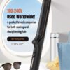 360° Airflow Styler Curling Iron, 2 in 1 Hair Straightener and Curler with Vented Cool Air to Lock in Style, 1.25 Inch Extra Long Flat Iron Curling Iron in One, Dual Voltage for Travel, LCD Display