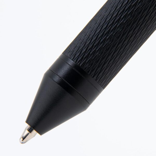 Monteverde USA Quadro 4-in-1 Multifunction Pen - Black Finish - Three Ballpoint Colors & Mechanical Pencil - Durable Brass Barrel with Knurled Grip - Portable & Refillable