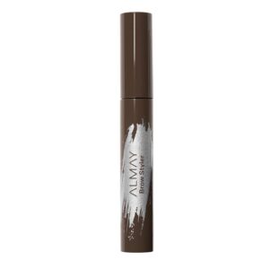 Almay Eyebrow Gel with Marula Oil, Flake-Free & Lightweight Brows, Hypoallergenic, Medium Brown, 1 Count
