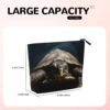 Linen Makeup Bag For Women, Waterproof Travel Cosmetic Organizer Lightweight Zipper Travel Toiletry Bag Organizer Animal Tortoise Makeup Brushes Storage Bag