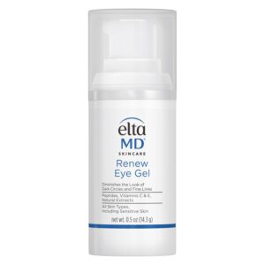 EltaMD Renew Eye Gel, Serum for Dark Circles and Puffiness, Under Eye Serum for Face, Anti Aging, Minimizes Fine Lines and Wrinkles, 0.5 oz Pump