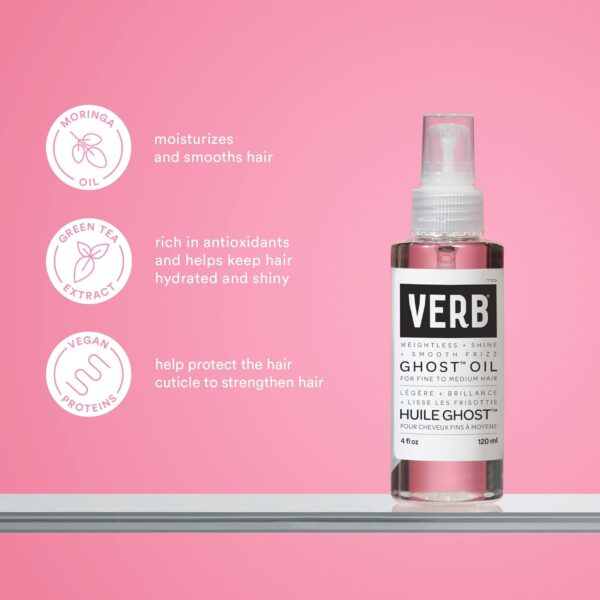 VERB Ghost Oil - Weightless Hair Oil for Fine to Medium Hair - Smooths Frizz, Adds Shine - No Parabens, Gluten or Harmful Sulfates