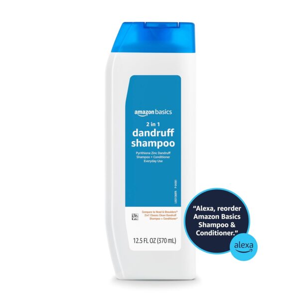 Amazon Basics 2-in-1 Dandruff Shampoo & Conditioner, Gentle and pH Balanced, 14.2 Fluid Ounces, 1-Pack (Previously Solimo)