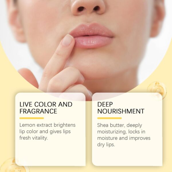 FEESHOW Lemon Ginger Lip Balm Hydrating Moisturizing for Dry Lips Nourishing Smooth Formula Women Girls Daily Care Yellow One Size