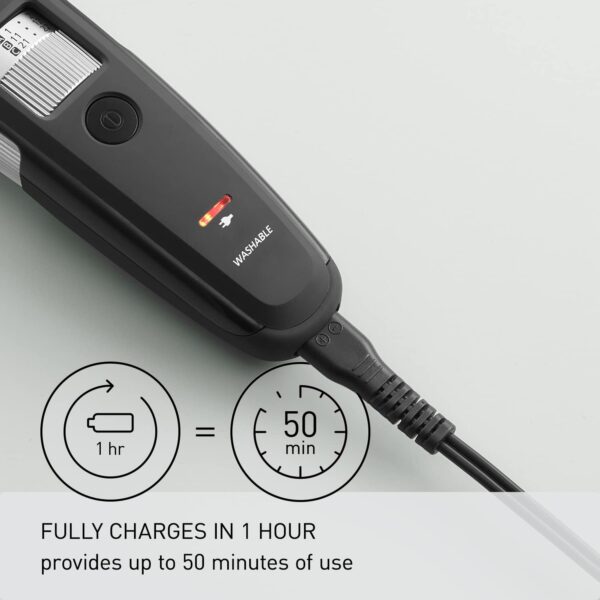 Panasonic Long Beard Trimmer for Men, 58 Length Settings and 4 Attachments for Cutting and Detailing, Cordless or Corded Operation – ER-GB96-K (Black)