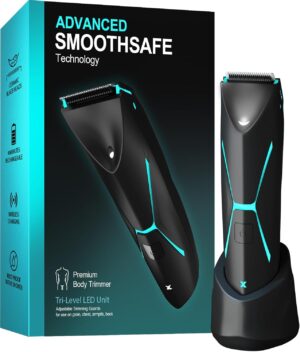 Electric Body Hair Trimmer for Men - Manscape Pubic Hair Groomer Waterproof Wet/Dry Ball Grion Shaver Type-C Rechargeable Cordless Replaceable Ceramic Blade Razor Male Professional Grooming Smooth