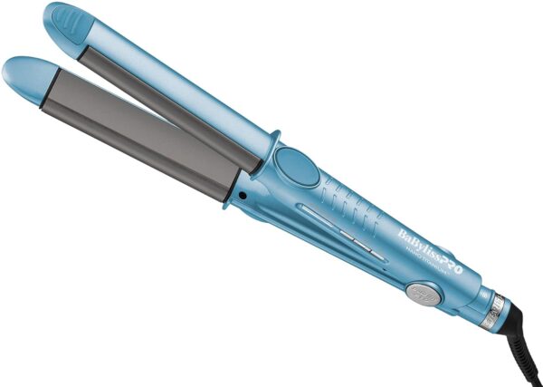 BaBylissPRO Nano Titanium Flat Iron Hair Straightener, 1" Curved Styler for Professional Salon Results and All Hair Types