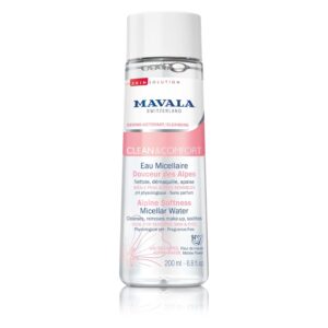 MAVALA Clean & Comfort Micellar Water, Cleanses Skin & Dissolves Makeup | Gentle on Damaged, Delicate Skin, Ultra-Gentle Micelles | Soap & Fragrance Fee, 6.8oz