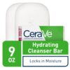 CeraVe Hydrating Cleanser Bar, Soap-Free Body and Facial Cleanser with 5% Cerave Moisturizing Cream, Fragrance-Free, 2-Pack, 4.5 Ounce Each