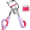 Eye Lash Curler with 6 Replacement Pads, Whalrace Eyelash Curlers Superior Curling Effect, Beautiful and Easy to Identify-Silver Purple Red