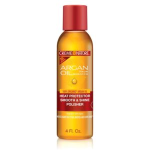 Creme of Nature, Argan Oil for Hair, Smooth & Shine Hair Polisher, Argan Oil of Morocco for Anti Frizz Control, 4 Fl Oz