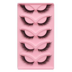False Eyelashes Fox Eye 10 Pairs Pack 40D Natural Look Fluffy Wispy Cat Eye Lashes Soft Faux Mink Lashes Lightweight D-Curl Eyealshes (Fox Wispy D-301)