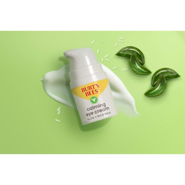 Burt's Bees Calming Eye Cream With Aloe and Rice Milk, Moisturizes Without Causing Redness or Irritation, 98.7 Percent Natural Origin Skin Care, 0.5 oz. Bottle