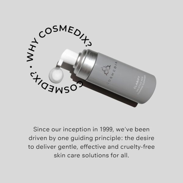 COSMEDIX Clarify Salicylic Acid Foaming Face Wash for Women & Men - Exfoliating Facial Cleanser for Sensitive & Blemish-Prone Skin - Gentle Facewash with Aloe Vera for Glowing Skin, Gluten Free