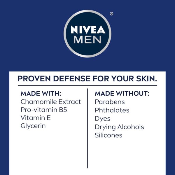 NIVEA MEN Sensitive Soothing Post Shave Balm with Vitamin E, Pro-Vitamin B5 and Chamomile Extract, Alcohol Free After Shave Balm for Men, 3.3 Fl Oz Bottle