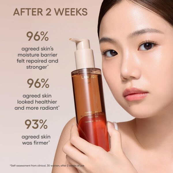 LANEIGE Perfect Renew Nourishing Oil-to-Foam Cleanser: 2-in-1 Anti-Aging Face Wash for a Radiant Glow to Remove Makeup, Sunscreen, & Impurities