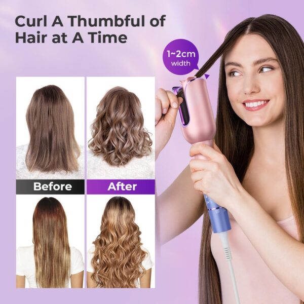 Automatic Curling Iron, Auto Hair Curler with 1" Rotating Curling Iron Barrel & 3 Temps, Anti-Scald & Anti-Tangle Curler Wand, Fast Heating Auto Curler for Hair Styling